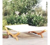 Lit de repos extérieur 165x188,5x46 cm Bois courbé massif Crème Crème G
