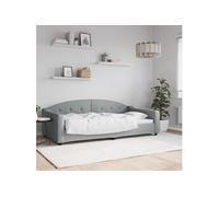 Lit de repos gris clair 100x200 cm tissu 354188