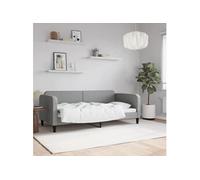 Lit de repos gris clair 90x190 cm tissu 354043