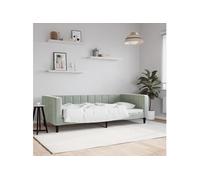Lit de repos gris clair 90x200 cm velours 354008