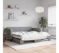 vidaXL - Lit de jour avec gigogne et tiroirs 90x200 cm tissu gris clair