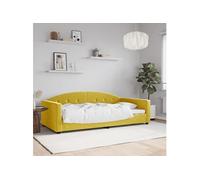 Lit de repos jaune 100x200 cm velours, canapé-lit, canapé-lit confortable, canapé-lit en velours, lit d'appoint, canapé-lit simple