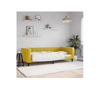 Lit de repos jaune 90x200 cm velours 354013