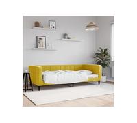 Lit de repos jaune 90x200 cm velours 354013