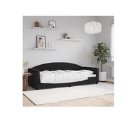 vidaXL Lit de repos sans matelas velours noir 80x200 cm