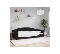 Vidaxl Lit De Repos Noir 90x190 Cm Velours Noir