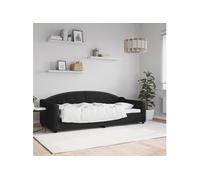 vidaXL - Lit de repos 354185 - Tissu noir 90x200 cm