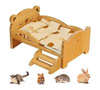 Lit de repos pour petits animaux de compagnie Meuble de repos en bois pour | Petit Lit en Bois de Petits Animaux Pour Le Hamster, Le Chinchilla Nain, Le Lapin, Le Hérisson, Le
