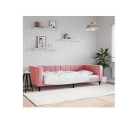 Lit de repos rose 90x200 cm velours 354011