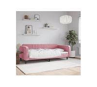 Lit de repos rose 90x200 cm velours 354089