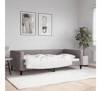 Lit de Repos Taupe 100x200 cm, Cadre de Lit Plateforme Solide en Tissu Polyester, Canapé-Lit Polyvalent avec Dossier, Meuble Moderne Salon Chambre d'Invités
