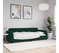 vidaXL Lit de jour avec lit gigogne vert foncé 90x200 cm velours 3196931