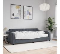 Vidaxl Lit De Jour Avec Gigogne Et Tiroirs Gris Foncé 90x190cm Velours Gris