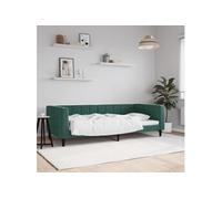 Lit de repos vert foncé 90x200 cm velours 354010