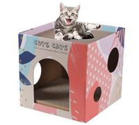 Lit de Salon à gratter pour Chat - Tour d'activité Verticale Double Couche, Meubles de Maison de Jeu pour, Planche à gratter Amovible, Endroit de Repos Confortable | Centre de Divertissement in