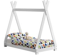 Lit de Tipi pour Enfant Onejda Blanc Mat 140 x 70 cm [en.casa]