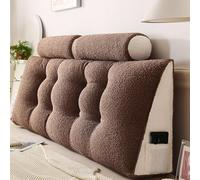 Lit de Twin Twin XL, PP Coton Remplissage King tête de lit Triangle Pleine Grandeur avec oreillers de coule Brown 150 * 50 * 20cm