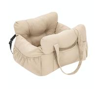 Lit de voiture pour animal de compagnie, hamac de voyage pour chien avec fonction de transport, tapis de siège de voiture pour chat Co-Pilot pour petites et moyennes races (beige, 70 x 60 x 33 cm)