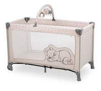 Lit de voyage - HAUCK - DREAM N PLAY GO - 60 x 120 cm - Arche peluches - Pliable - Roulettes - Winnie l'ourson arc-en-ciel beige