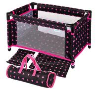 Lit de voyage/parc pour poupées 46 cm avec sac et parure - Kinderplay (KP0400R)