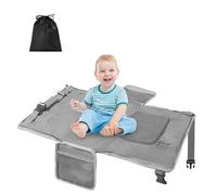 Lit de voyage pliable en avion pour tout-petits avec poches d'accès rapide, espace de rangement double couche sans pompes, préparations nécessaires pour dormir lors de longs voyages