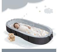 Lit de voyage portable/pliable pour enfant, avec matelas, housse de matelas et drap-housse.