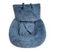 Lit de voyage pour chien pour siège arrière - Lit de siège de voiture en peluche douce amovible et lavable, rehausseur doux avec laisse et sangle pour voitures/camions/SUV/pick-up