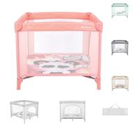 Lit de voyage pour enfants Kikkaboo 'Enjoy', matelas, pliable, sac de transport, coloris:rose