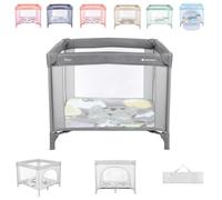 Lit de voyage pour enfants - KIKKABOO - Enjoy - Pliable - Matelas inclus - Sac de transport