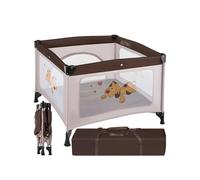 Lit de voyage pour enfants pliable et réglable en hauteur avec Sac de transport marron