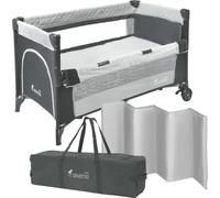 Lit de voyage pour la nuit, design pliable, parties latérales en filet, GRIS