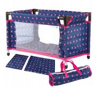 Lit de voyage pour poupée 46 cm avec parc, sac et parure - Kinderplay (KP0400T)