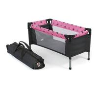 Lit de voyage pour poupées noir et rose TU