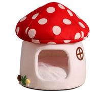 Lit décoratif pour chats - Coffre-fort pour animaux sensibles - En forme de parapluies rouges offrant un sommeil chaud - Lit de voyage