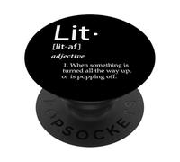 Lit Definition Funny Lit Meme Definition Christmas Party Lit PopSockets PopGrip Adhésif
