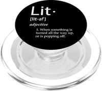 Lit Definition Funny Lit Meme Definition Christmas Party Lit PopSockets PopGrip pour MagSafe