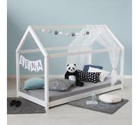 Lit cabane enfant 80 x 160 cm blanc