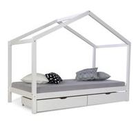 Lit D'Enfant avec matelas 90x200 Lit Maison Lit Cabane Lit Montessori Lit Bois Blanc Tiroir Blanc G