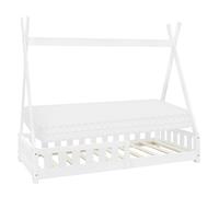 ML-Design Lit enfant Tipi 80x160 cm blanc Matelas mousse froide polyester Housse