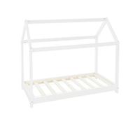 ML-Design Lit d'enfant avec toit et sommier à lattes 80x160 cm Blanc en pin