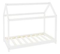 ML-Design Lit d'enfant avec toit et sommier à lattes 80x160 cm Blanc en pin