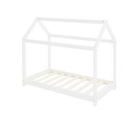 Lit d'enfant en bois de pin massif blanc 140x70 cm structure ML-DESIGN