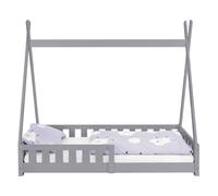 Lit Tipi pour enfants en bois massif sommier antichute avec/sans matelas á choix