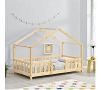 Lit d'enfant en forme de maison Treviolo 80 x 160 cm bois de pin naturel