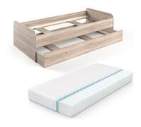 VitaliSpa Lit d'enfant Enzo, Sonoma, 90x200 cm avec Matelas