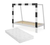 Lit d'enfant Football goal, 80x160 cm avec matelas, Blanc, Vitalispa 50217