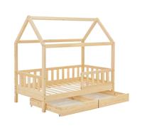 Lit d'enfant Marli 90 x 200 cm avec coffre de lit Nature 90 x 200 cm