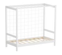 ML-Design Lit enfant But de Football Handball 70x140 cm Blanc en bois massif