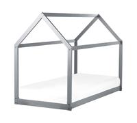 Lit d'Enfant Simple avec Cadre Barreaux 90 x 200 cm en Bois de Pin Gris Tos
