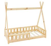 ML-Design Lit d'Enfant Tipi Nature Avec Protection Contre Les Chutes En Pin Massif Naturel